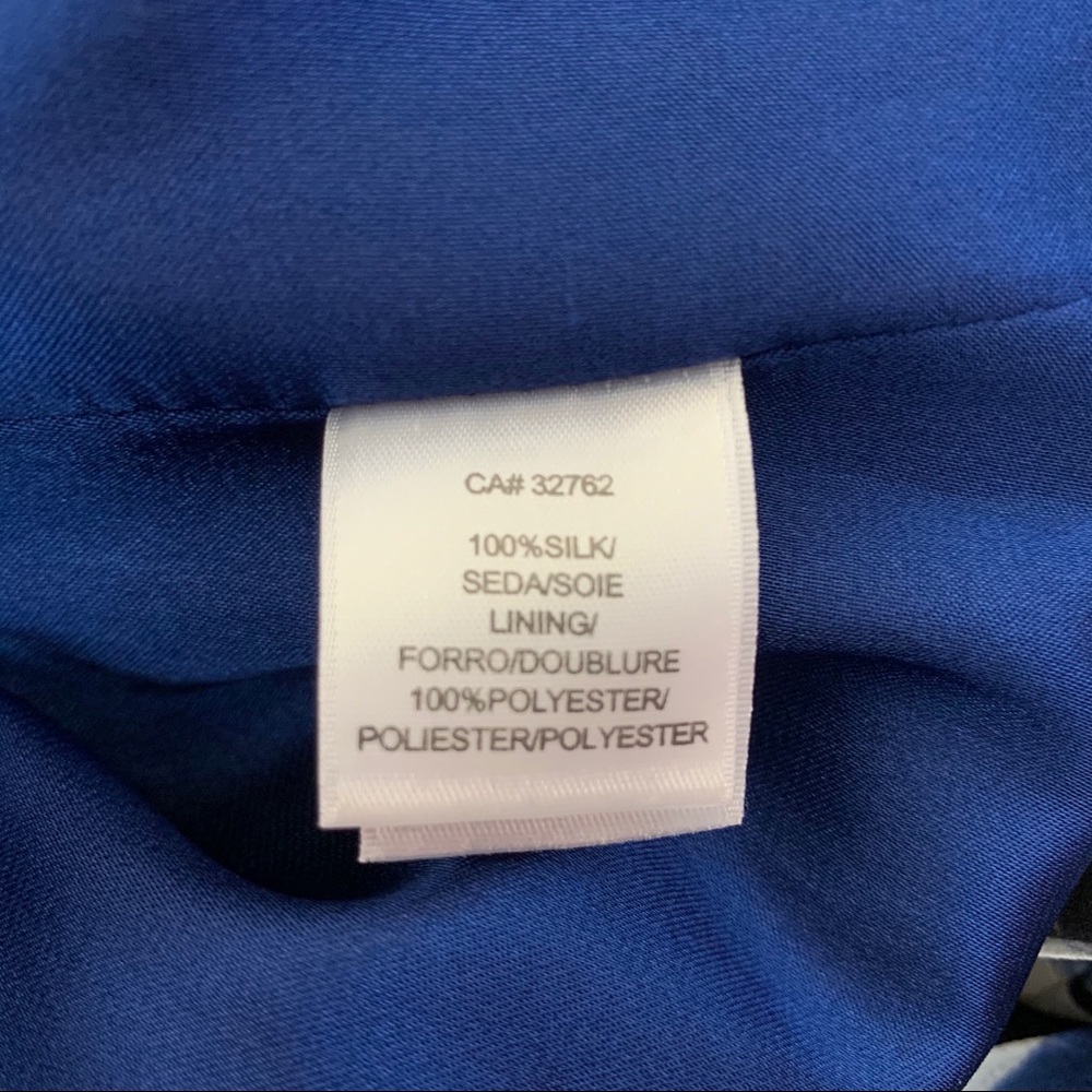 Laundry Shelli Segal White Blue One Shoulder Dress - Picture 5 of 7